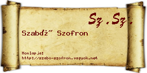Szabó Szofron névjegykártya